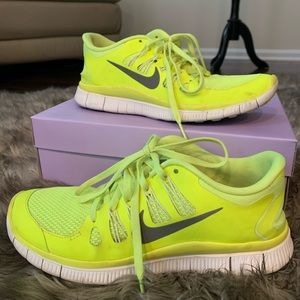 Neon Yellow Nike Free